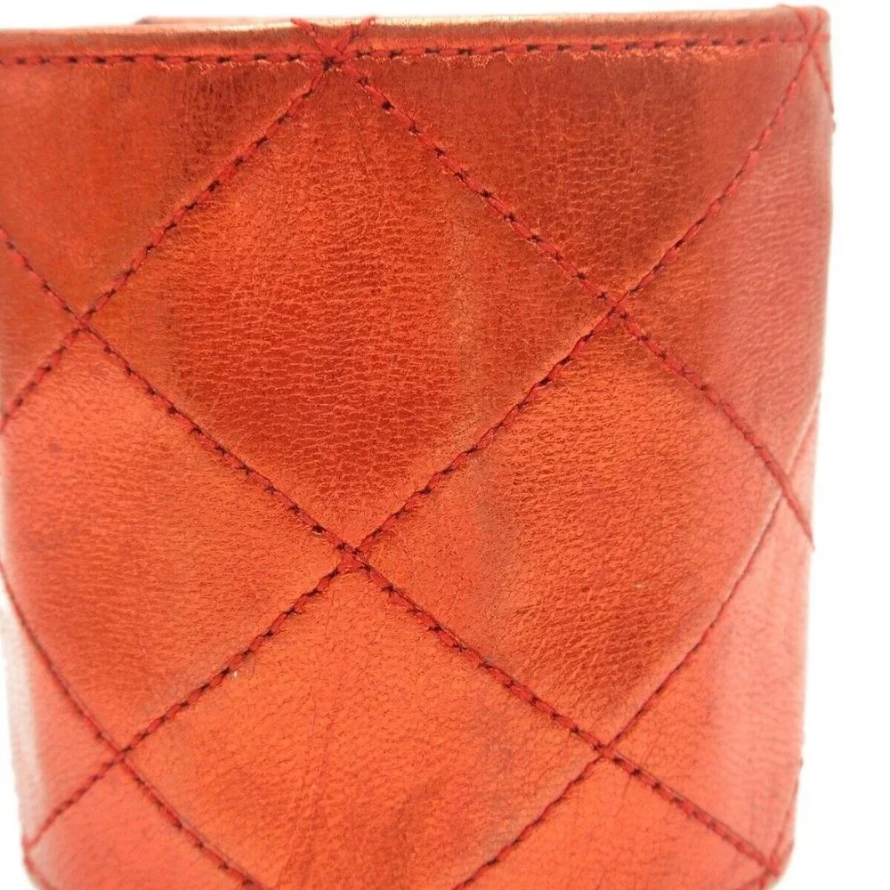 Chanel Turnlock Bangle Red Lambskin